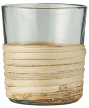 Lysglass med bambusdekor